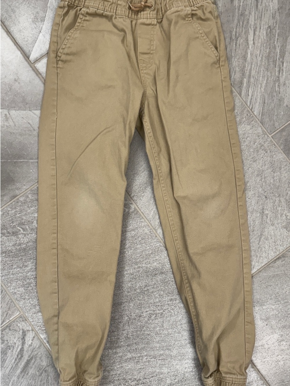Nautica Tan Drawstring Jogger Pants School Uniform: size 10/12 casual preppy